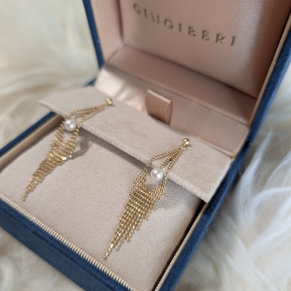 18K Gold Pearl Earrings